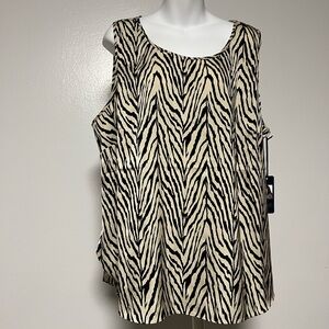 Rachel Roy Women's Sleeveless Top Animal Print Plus Size 1X NEW